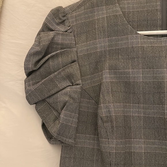NWT Amanda Uprichard Plaid Dress with puff sleeve - Picture 3 of 5